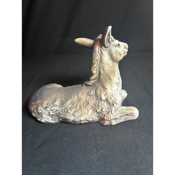 Nativity Donkey Figurine Ceramic Lying Down Rustic Christmas‎ Decor - Picture 3 of 8
